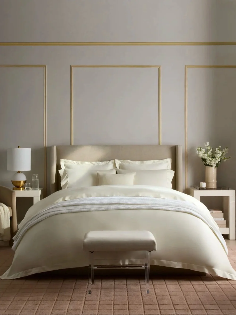 NWT Quince 700 TC Giza Cotton Sateen King Duvet Cover in Ivory